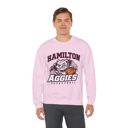 Adult Crewneck Sweatshirt \ Hamilton Aggies Basketball \ HABB1