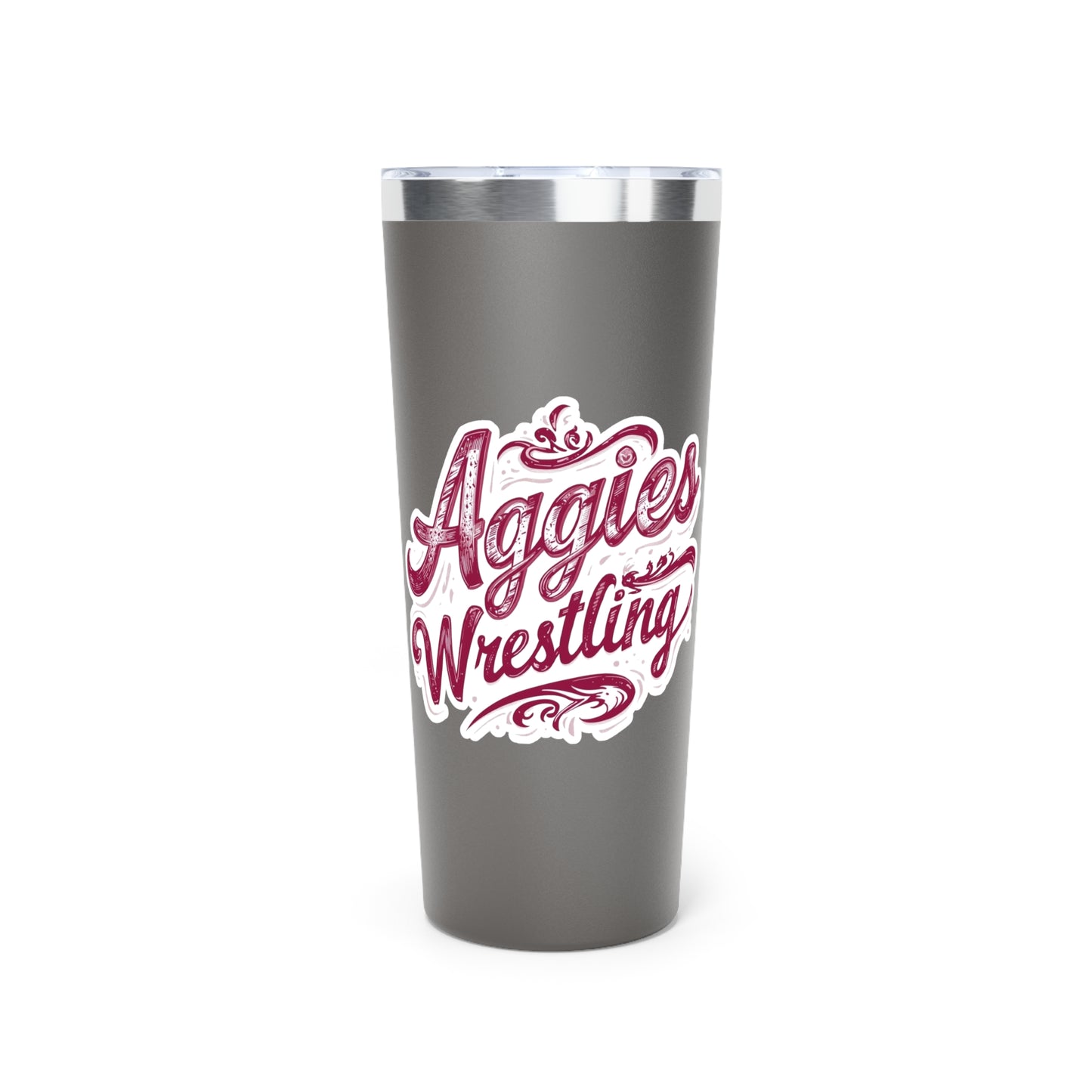 22oz Copper Insulated Tumbler \ Hamilton Aggies Wrestling \ HAWG2