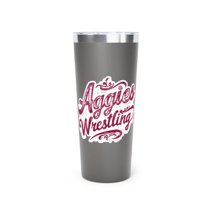 22oz Copper Insulated Tumbler \ Hamilton Aggies Wrestling \ HAWG2