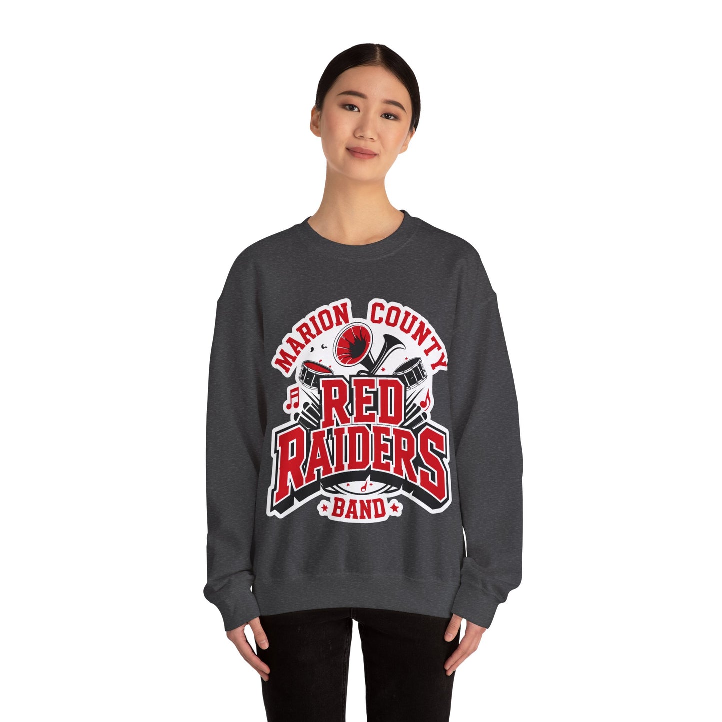 Adult Crewneck Sweatshirt \ Marion County Red Raiders Band \ MCB2