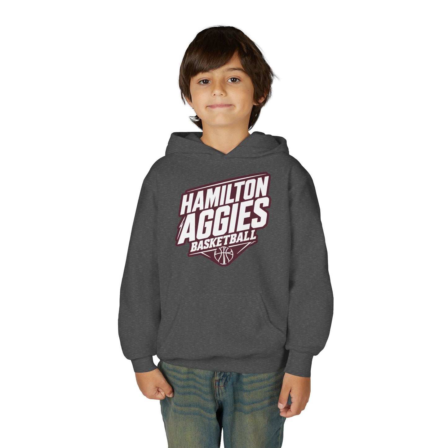 Youth Hoodie Sweatshirt \ Hamilton Aggies Basketball \ HABB2