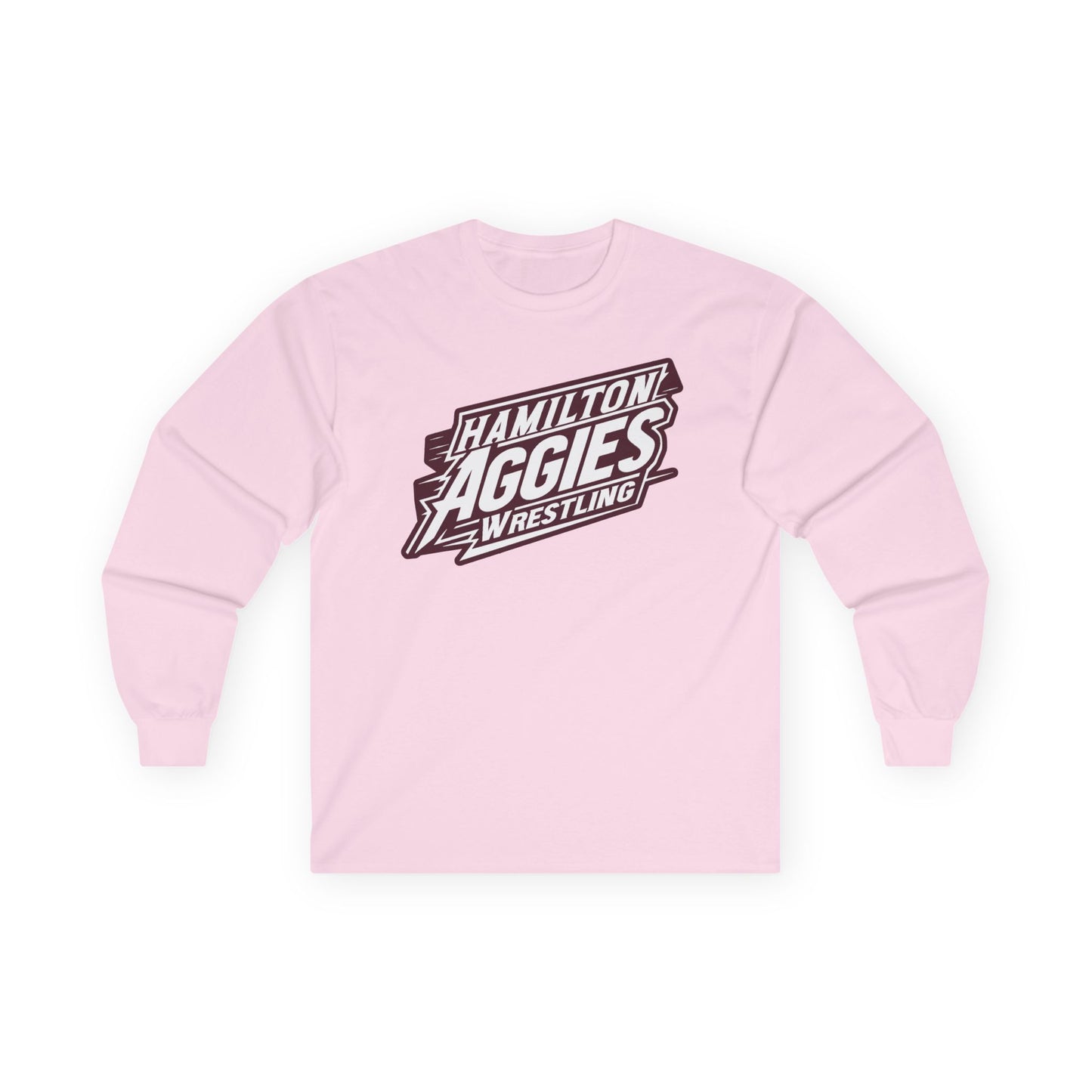 Adult Long Sleeve Tee \ Hamilton Aggies Wrestling \ HAW1
