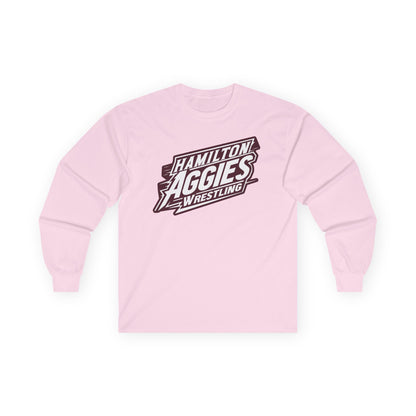 Adult Long Sleeve Tee \ Hamilton Aggies Wrestling \ HAW1