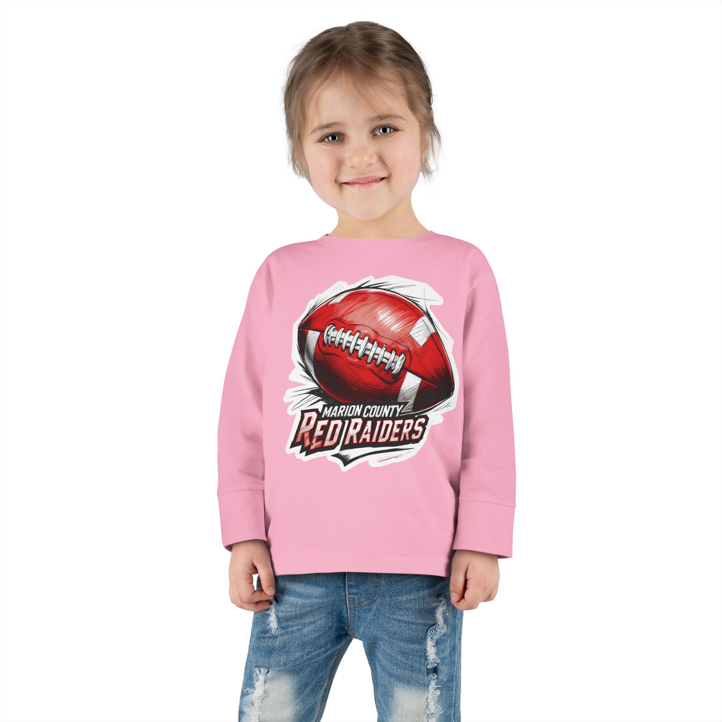 Toddler Long Sleeve Tee \ Marion County Red Raiders Football \ MCF1