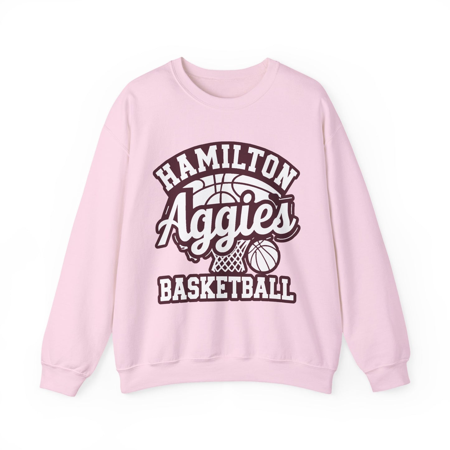 Adult Crewneck Sweatshirt \ Hamilton Aggies Basketball \ HABKG1