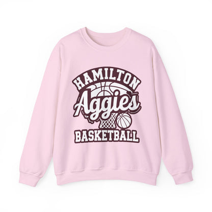 Adult Crewneck Sweatshirt \ Hamilton Aggies Basketball \ HABKG1