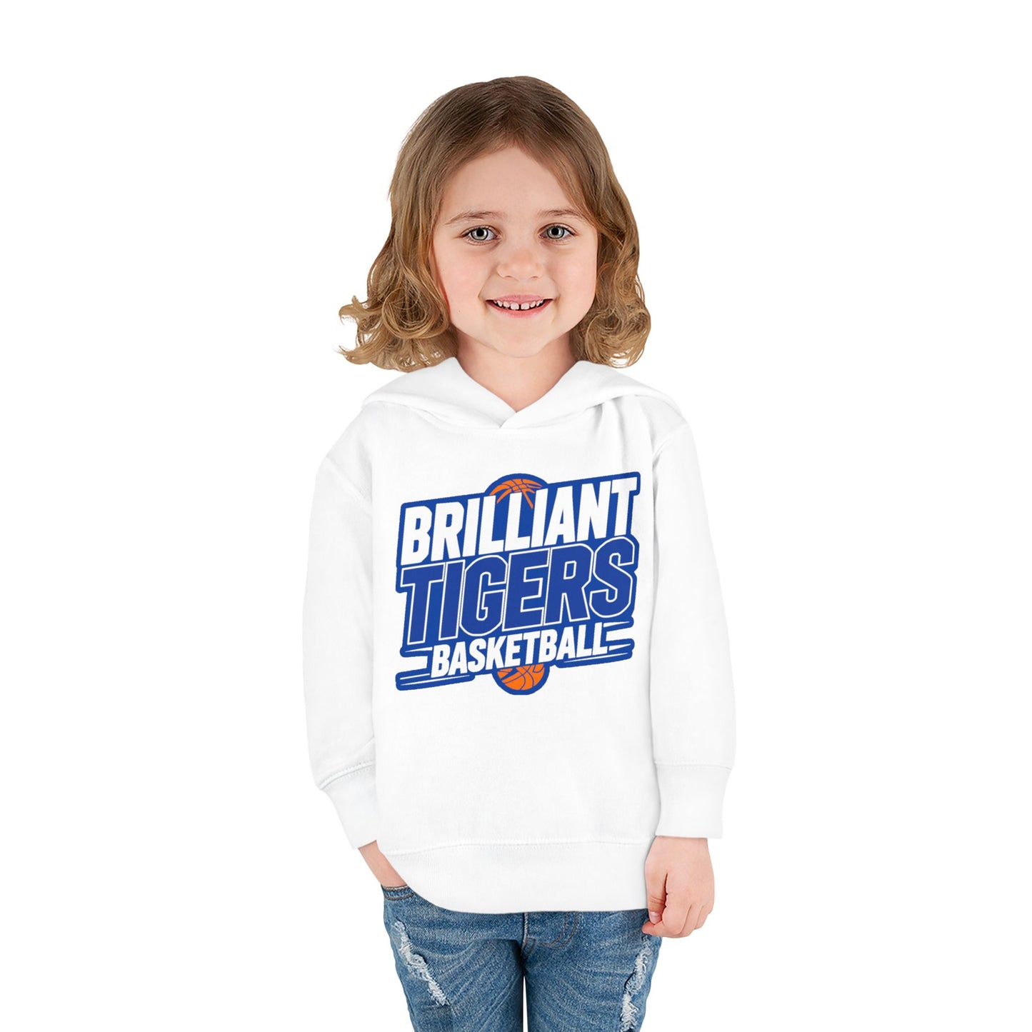 Toddler Hoodie Sweatshirt \ Brilliant Tigers Basketball \ BTBK1