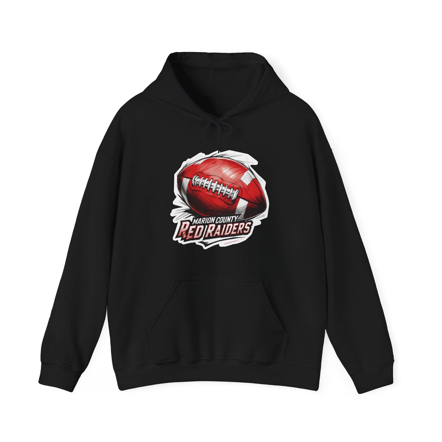 Adult Hoodie Sweatshirt \ Marion County Red Raiders Football \ MCF1
