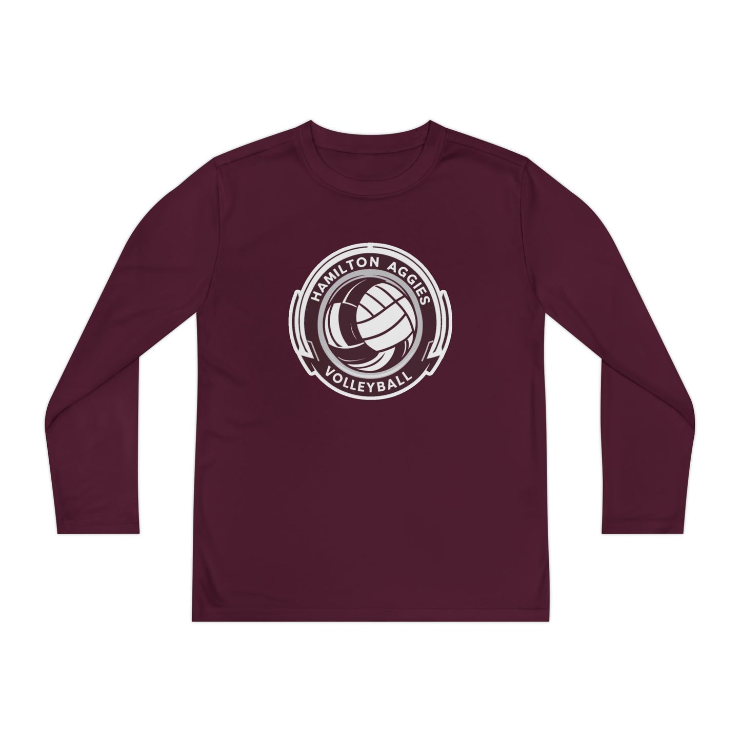 Adult Long Sleeve Tee \ Hamilton Aggies Volleyball \ HAV1