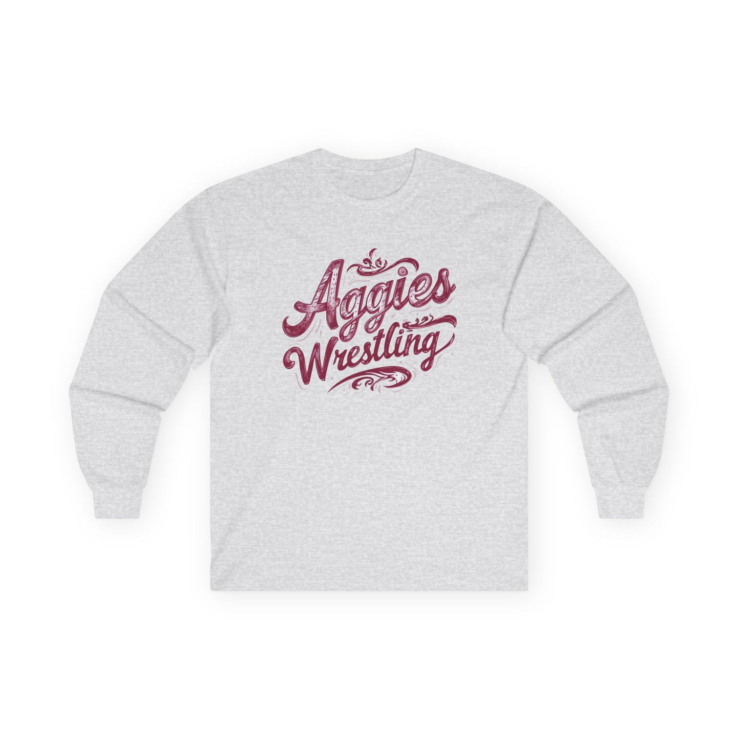 Adult Long Sleeve Tee \ Hamilton Aggies Wrestling \ HAWG2