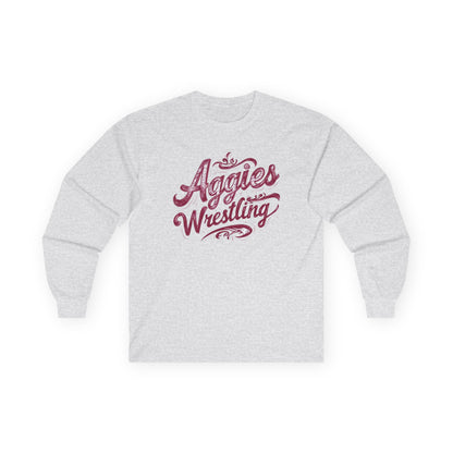 Adult Long Sleeve Tee \ Hamilton Aggies Wrestling \ HAWG2