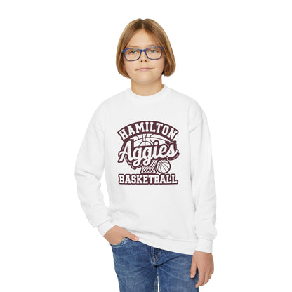 Youth Crewneck Sweatshirt \ Hamilton Aggies Basketball \ HABBG1