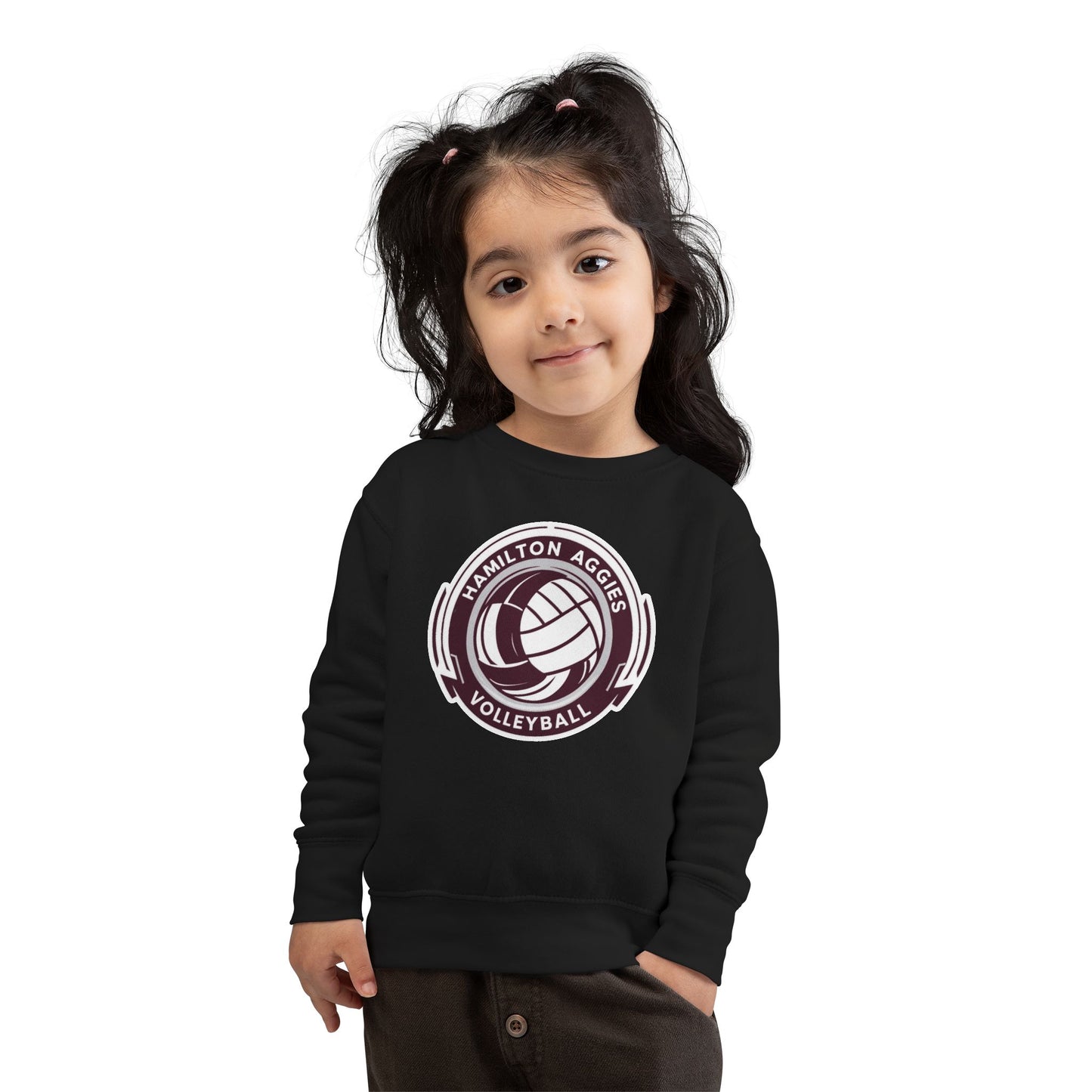 Toddler Crewneck Sweatshirt \ Hamilton Aggies Volleyball \ HAV1
