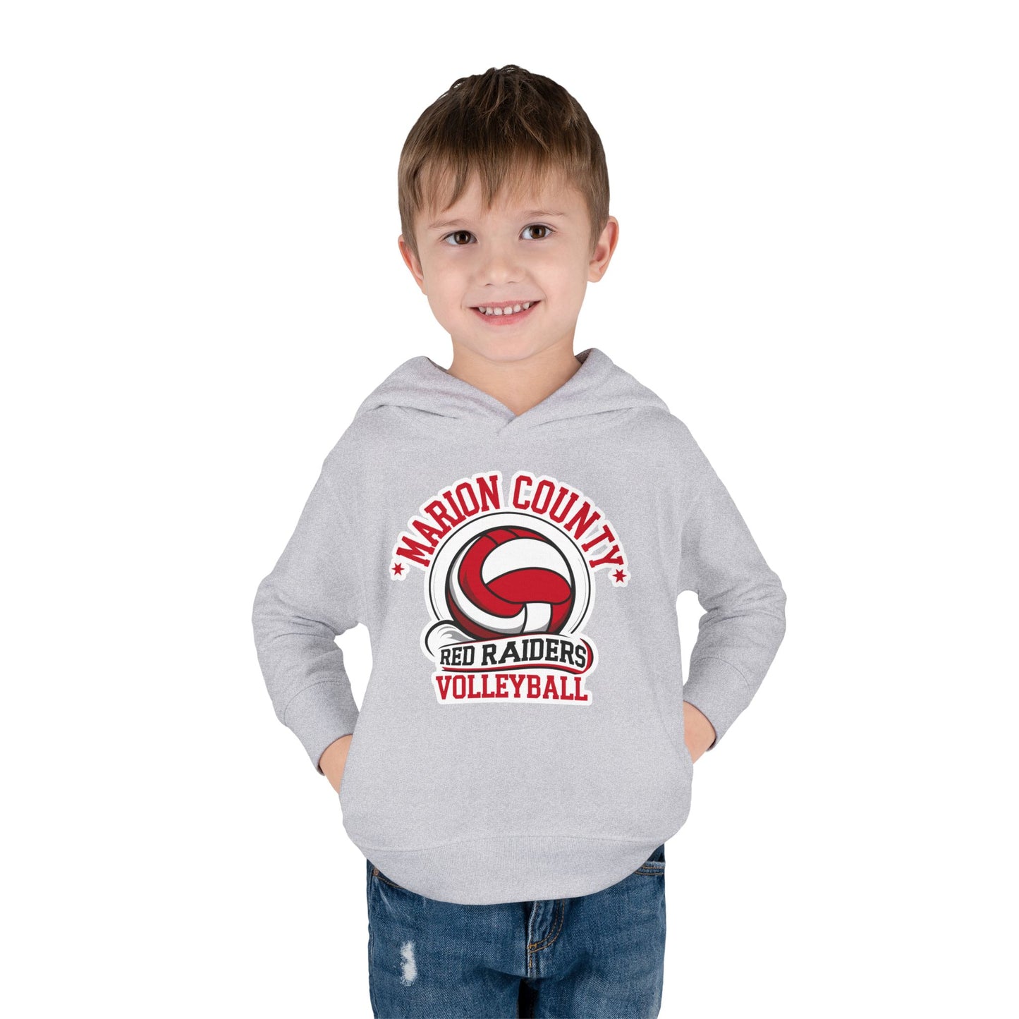 Toddler Hoodie Sweatshirt \ Marion County Red Raiders Volleyball \ MCV1