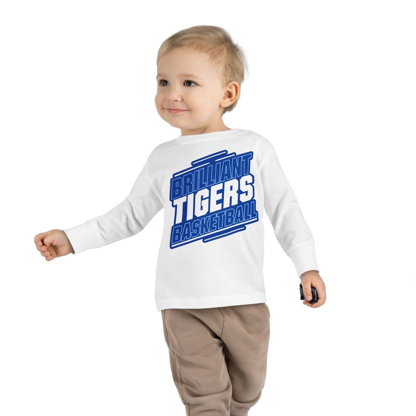 Toddler Long Sleeve Tee \ Brilliant Tigers Basketball \ BTBK2