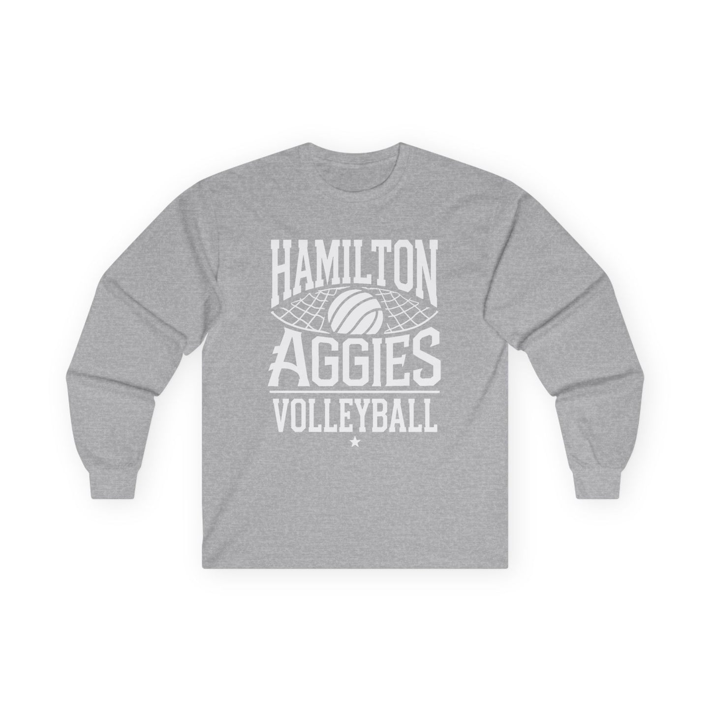 Adult Long Sleeve Tee \ Hamilton Aggies Volleyball \ HAV2