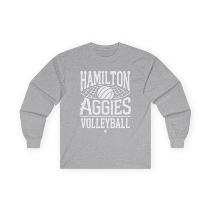 Adult Long Sleeve Tee \ Hamilton Aggies Volleyball \ HAV2