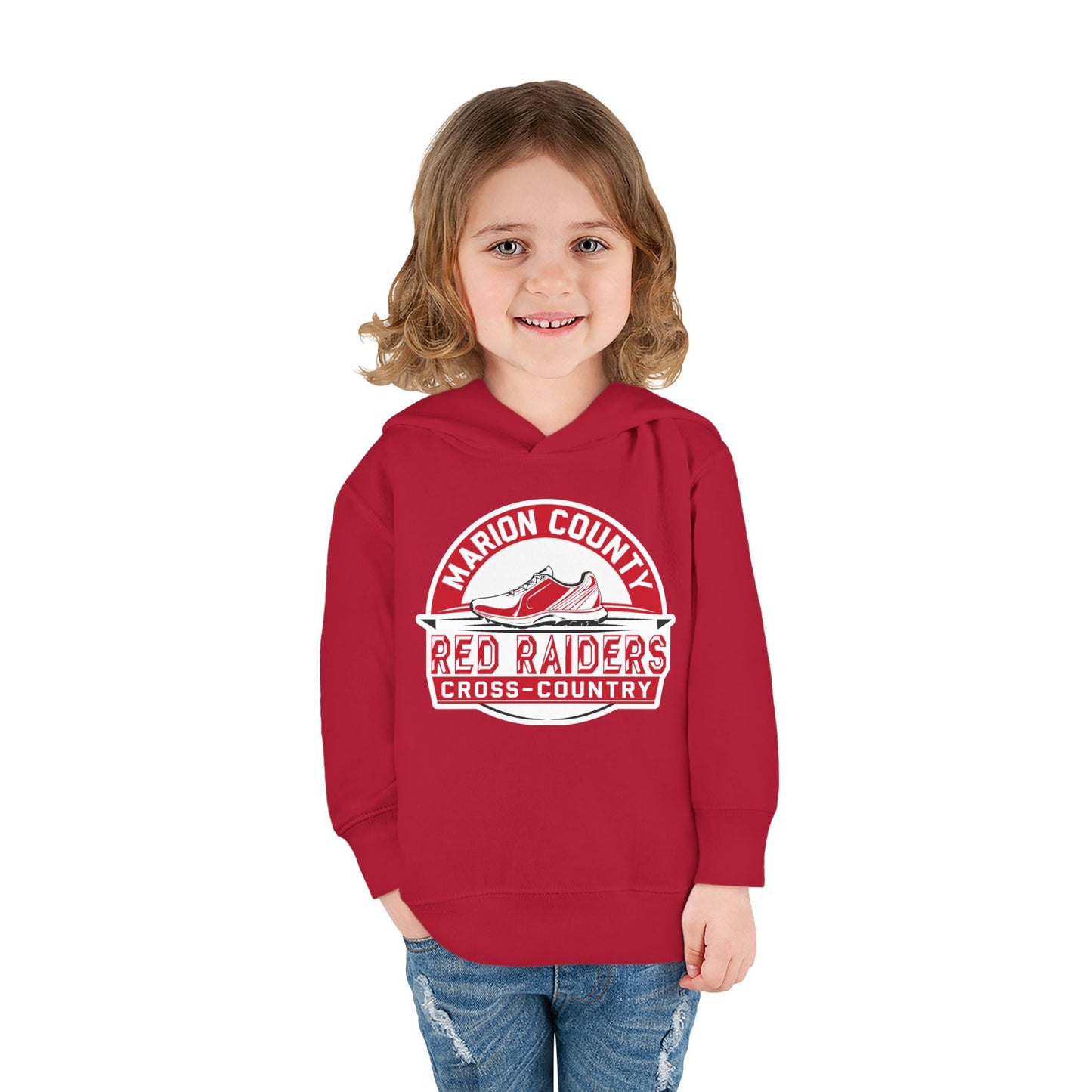 Toddler Hoodie Sweatshirt \ Marion County Red Raiders Cross-Country \ MCCC1