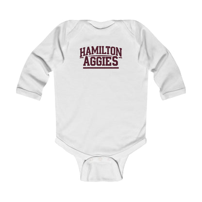 Long Sleeve Baby Bodysuit \ Hamilton Aggies \ HA2