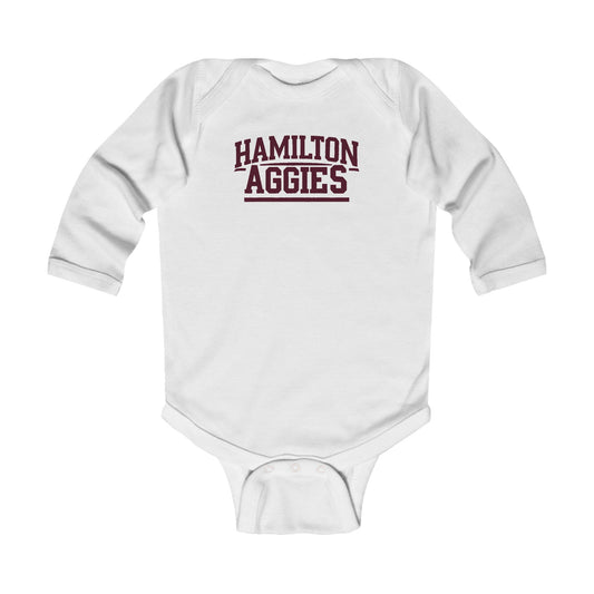 Long Sleeve Baby Bodysuit \ Hamilton Aggies \ HA2