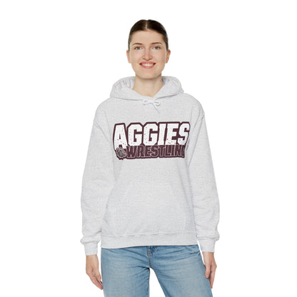 Adult Hoodie Sweatshirt \ Hamilton Aggies Wrestling \ HAW3
