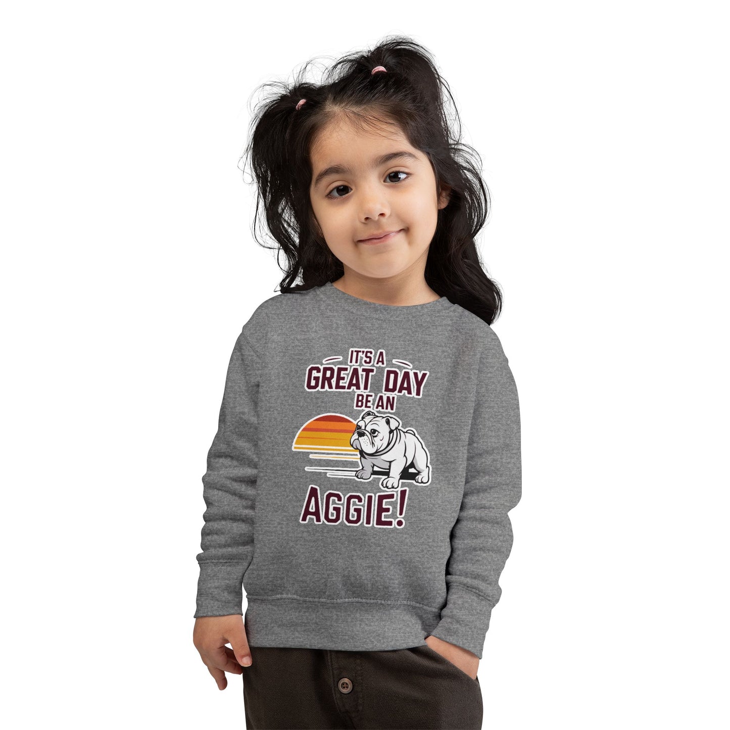 Toddler Crewneck Sweatshirt \ It's a Great Day to be an Aggie! \ GDA3
