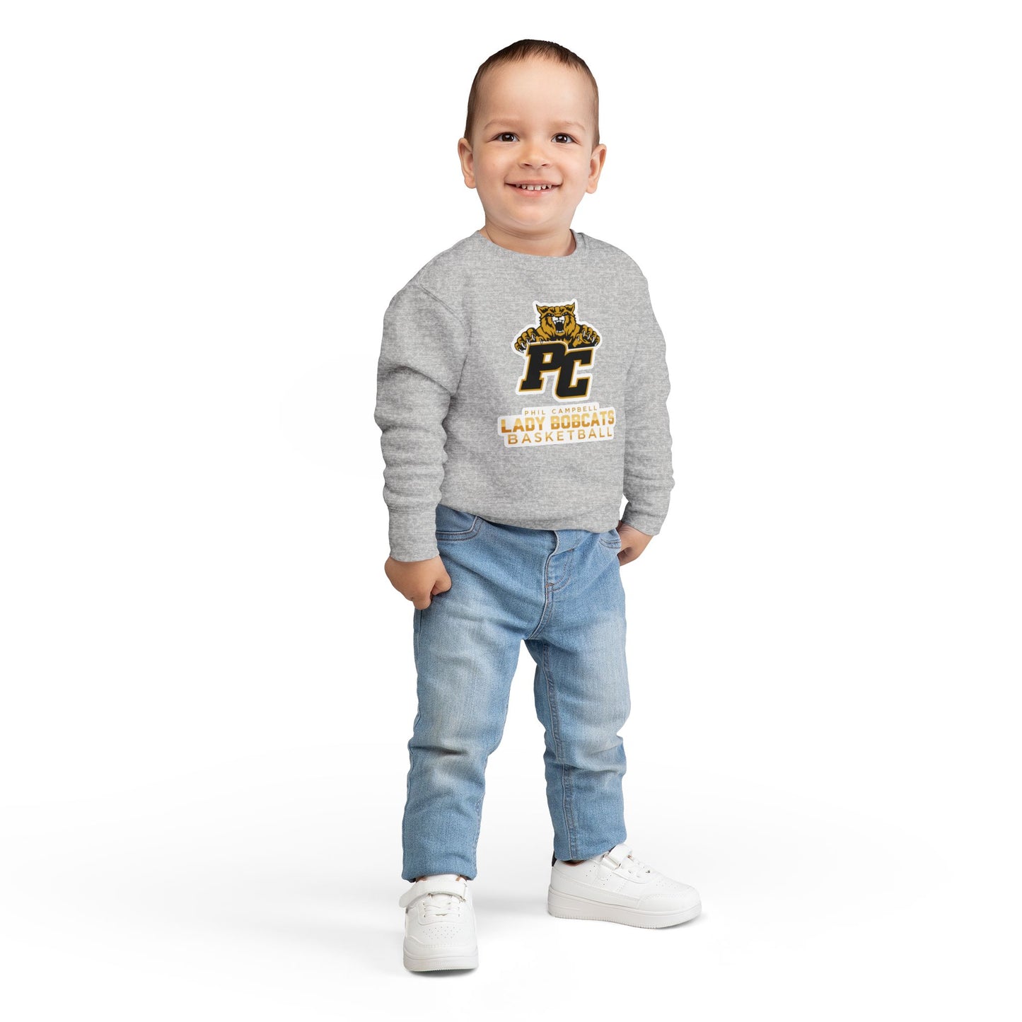 Toddler Crewneck Sweatshirt \ Phil Campbell Bobcats Basketball \ PCBBKG1