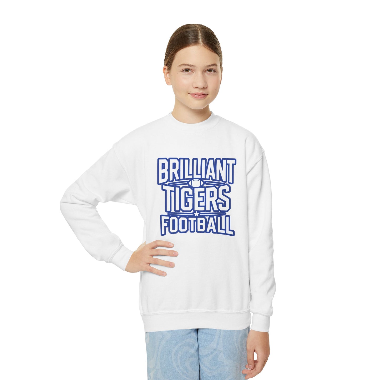 Youth Crewneck Sweatshirt \ Brilliant Tigers Football \ BTF1