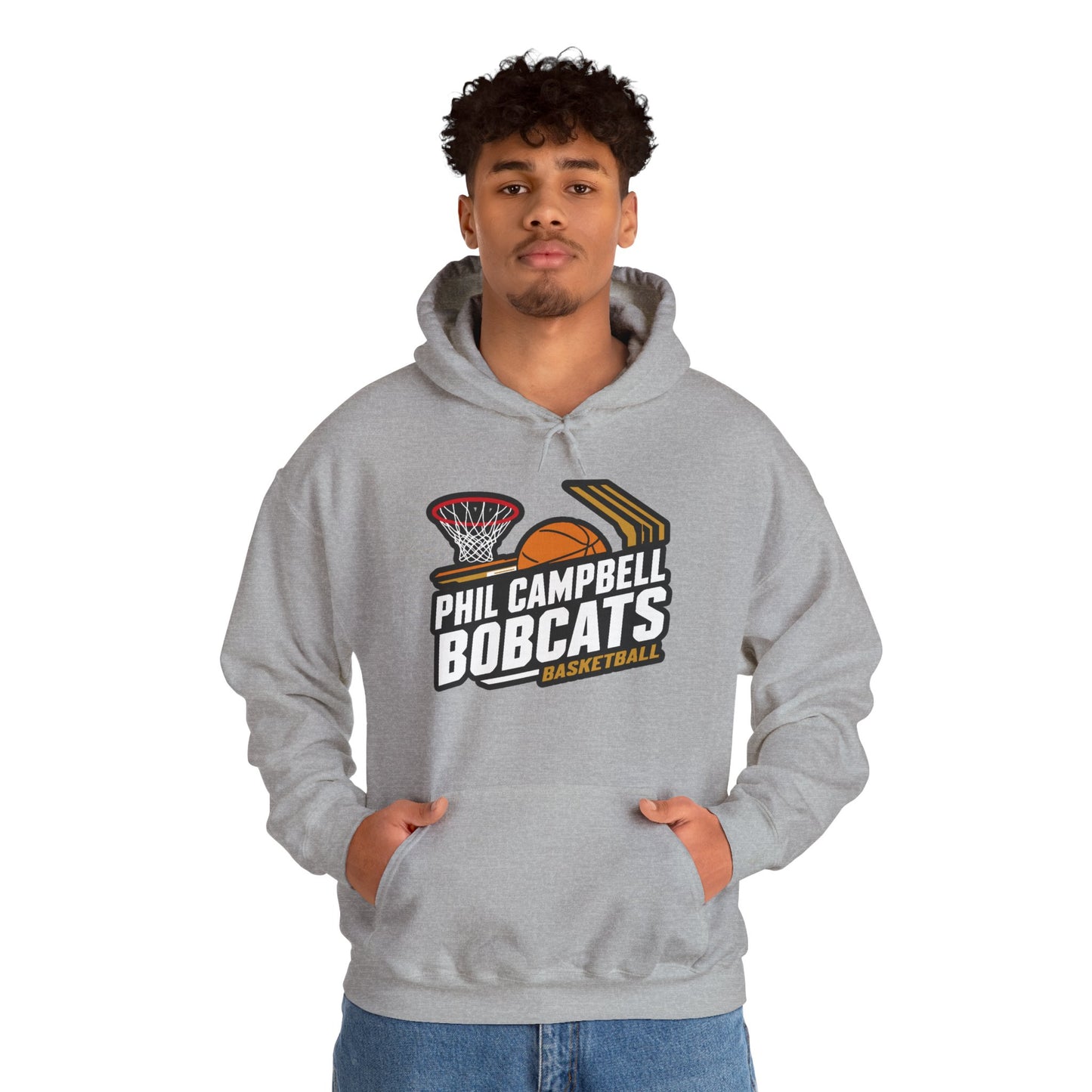 Adult Hoodie Sweatshirt \ Phil Campbell Bobcats Basketball \ PCBBK1