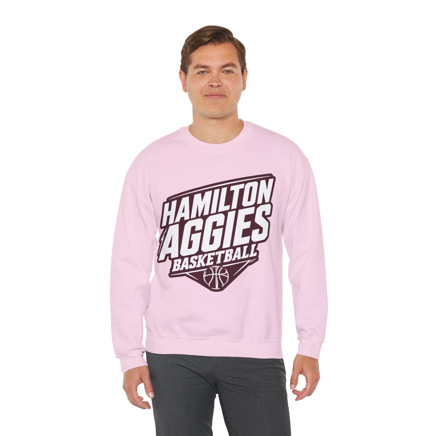 Adult Crewneck Sweatshirt \ Hamilton Aggies Basketball \ HABB2