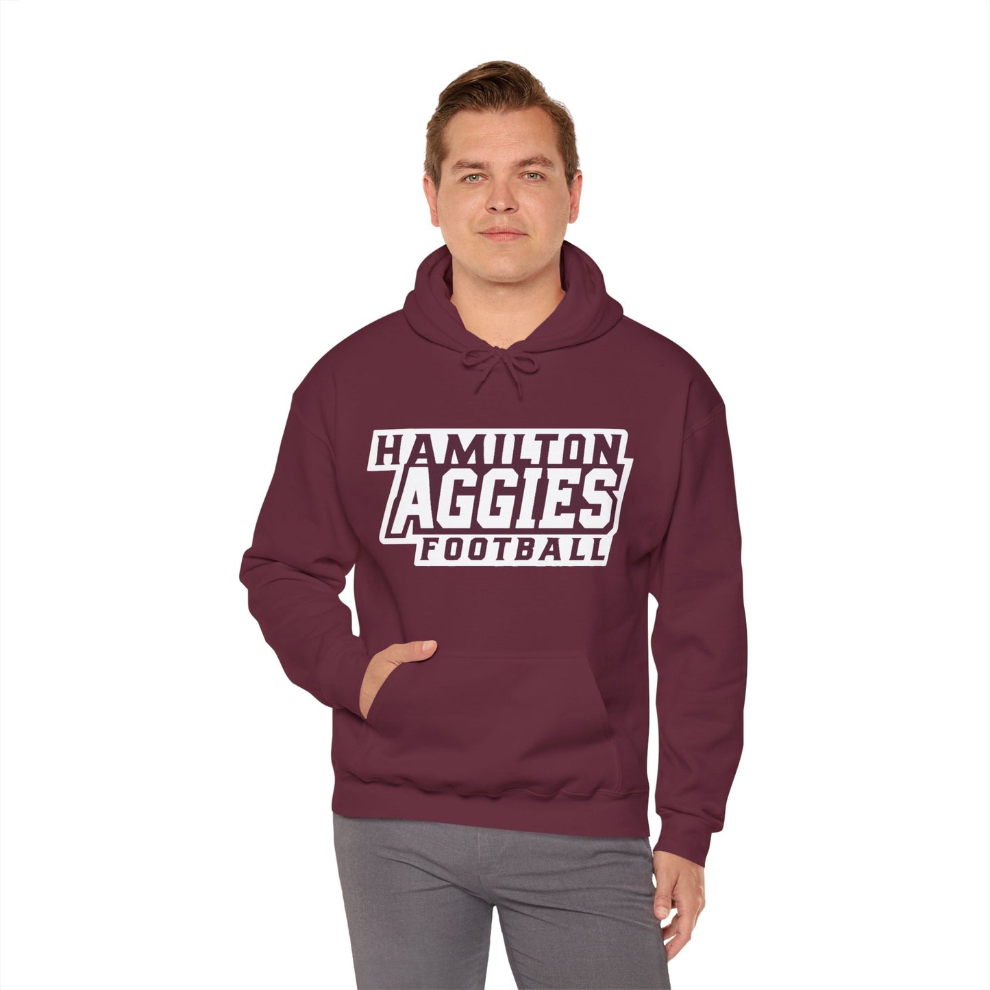 Adult Hoodie Sweatshirt \ Hamilton Aggies Football \ HAF1