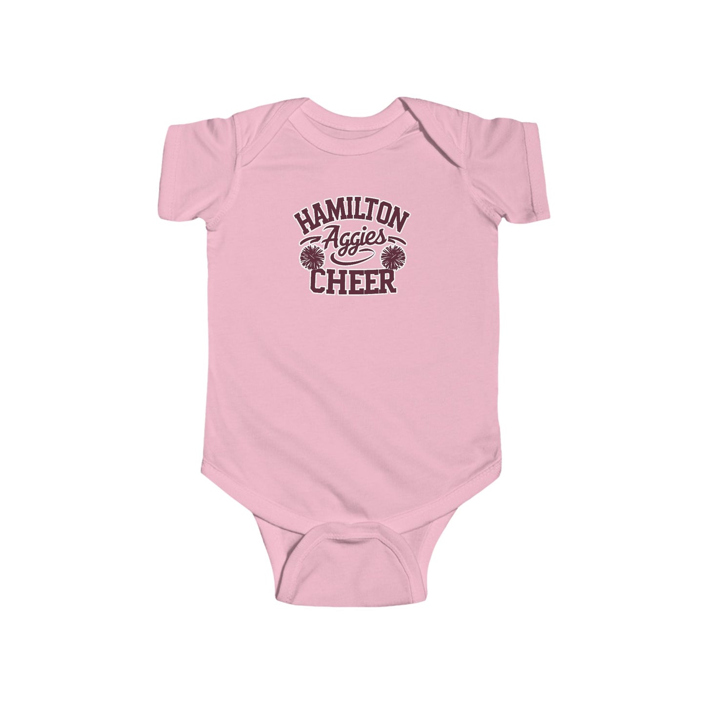 Short Sleeve Baby Bodysuit \ Hamilton Aggies Cheer \ Style HAC2