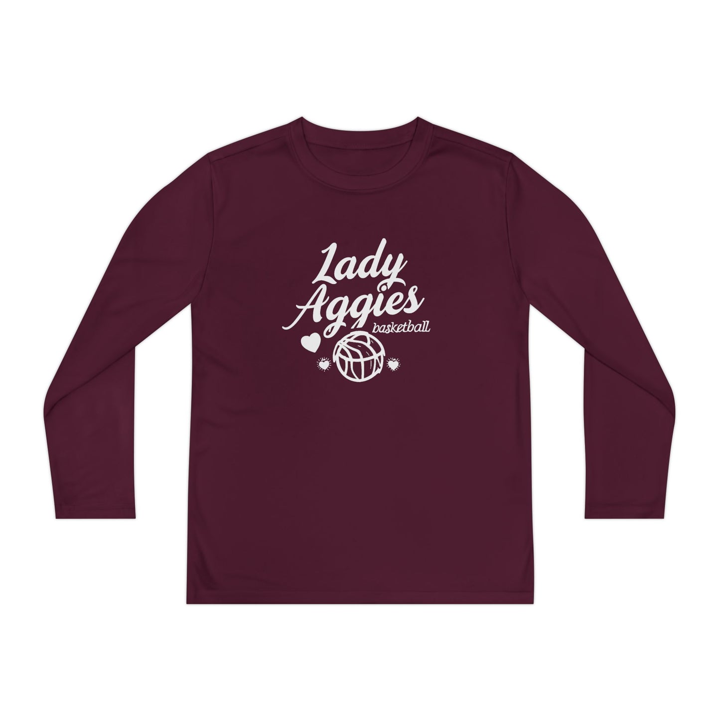 Youth Long Sleeve Tee \ Hamilton Aggies Basketball \ HABBG2