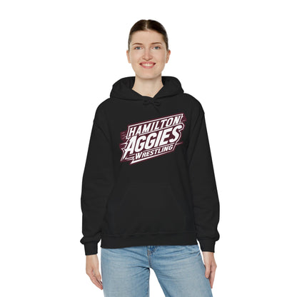 Adult Hoodie Sweatshirt \ Hamilton Aggies Wrestling \ HAW1