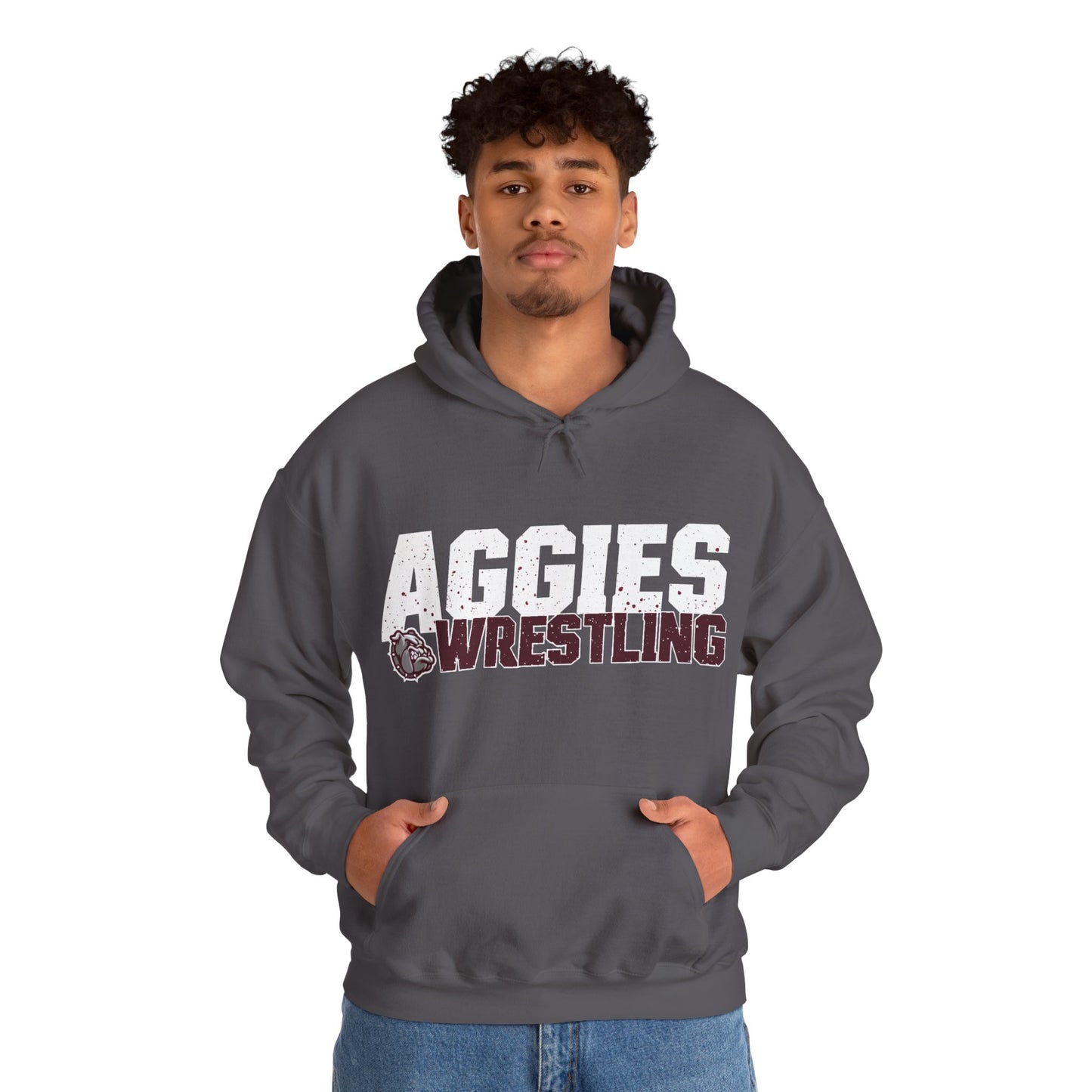 Adult Hoodie Sweatshirt \ Hamilton Aggies Wrestling \ HAW3