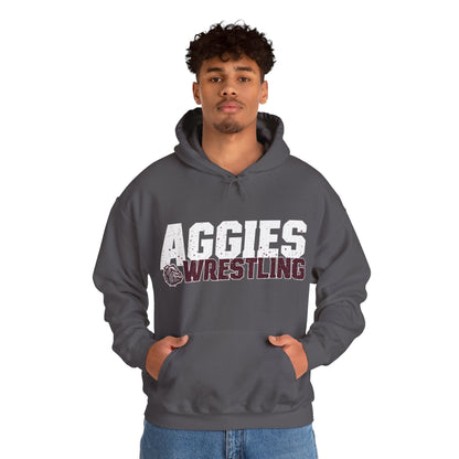 Adult Hoodie Sweatshirt \ Hamilton Aggies Wrestling \ HAW3