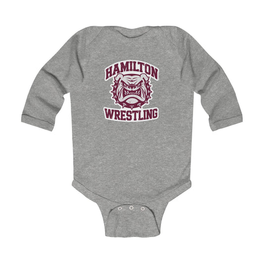 Long Sleeve Baby Bodysuit \ Hamilton Aggies Wrestling \ HAW2