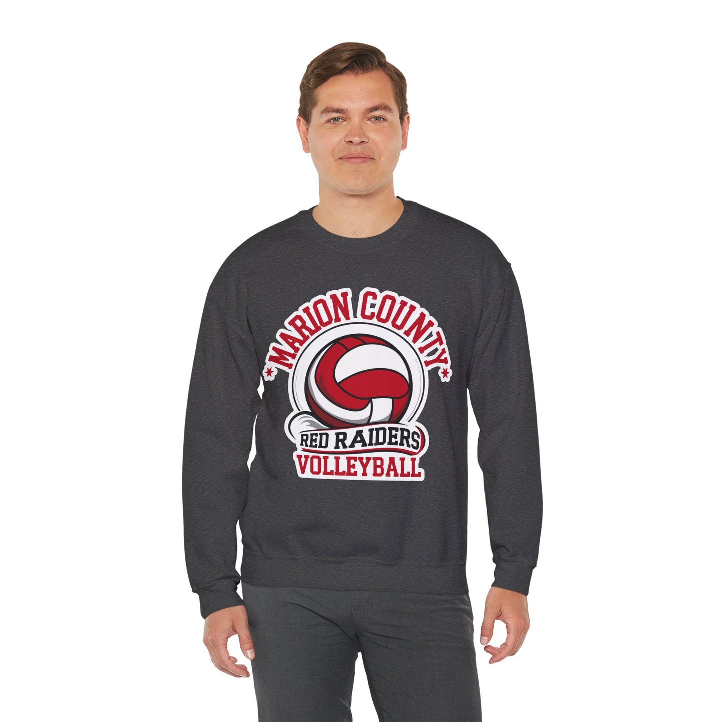 Adult Crewneck Sweatshirt \ Marion County Red Raiders Volleyball \ MCV1