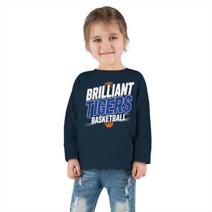 Toddler Long Sleeve Tee \ Brilliant Tigers Basketball \ BTBK1
