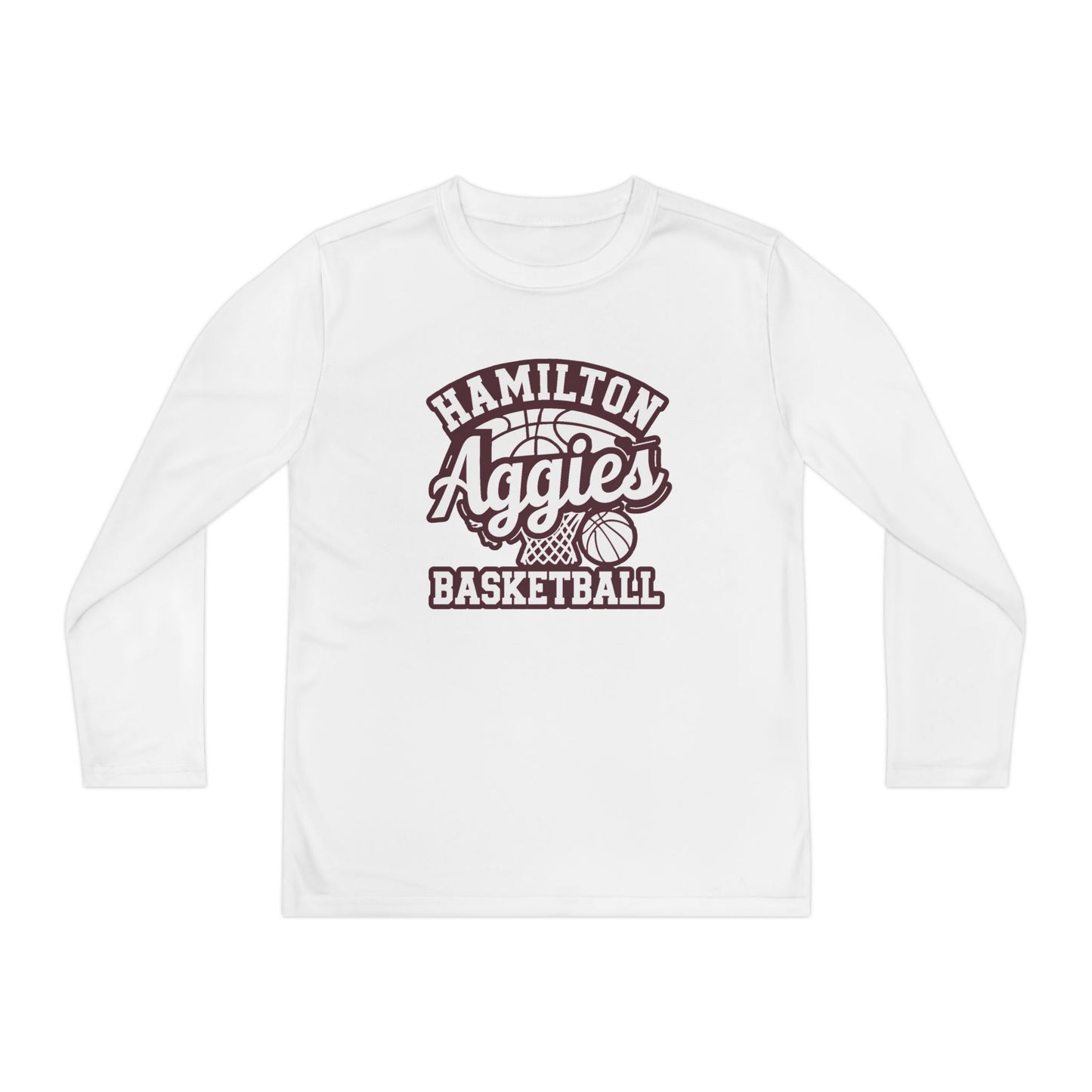 Youth Long Sleeve Tee \ Hamilton Aggies Basketball \ HABBG1