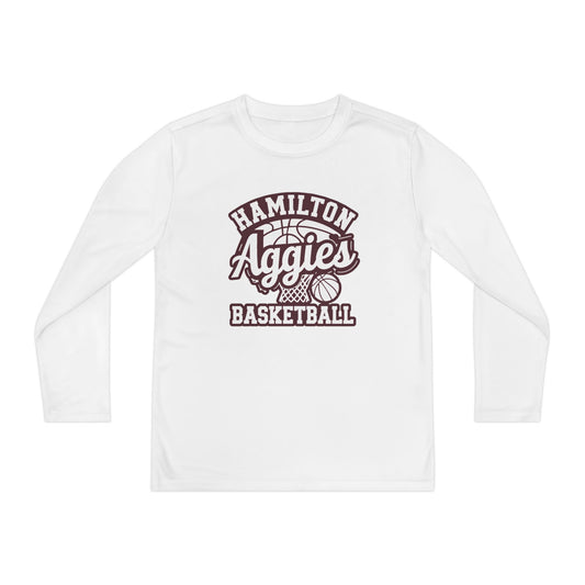 Youth Long Sleeve Tee \ Hamilton Aggies Basketball \ HABBG1