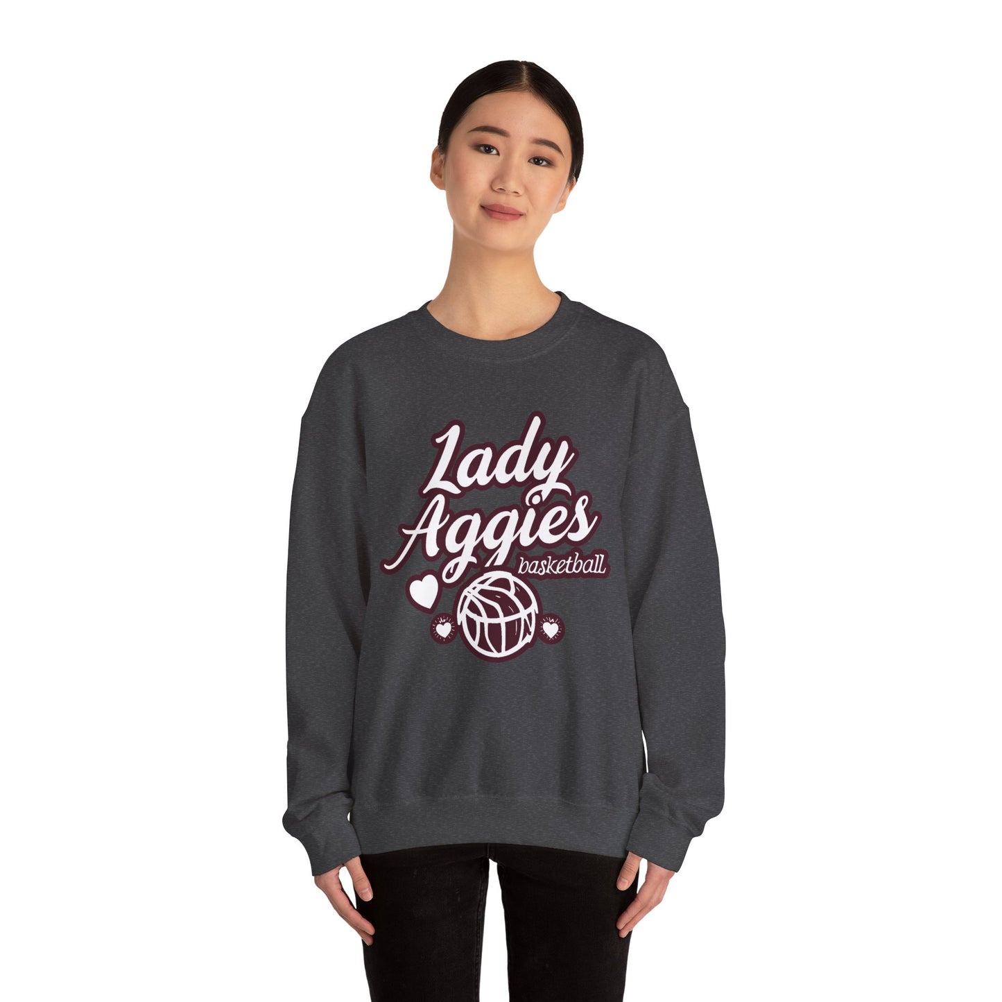 Adult Crewneck Sweatshirt \ Hamilton Aggies Basketball \ HABKG2