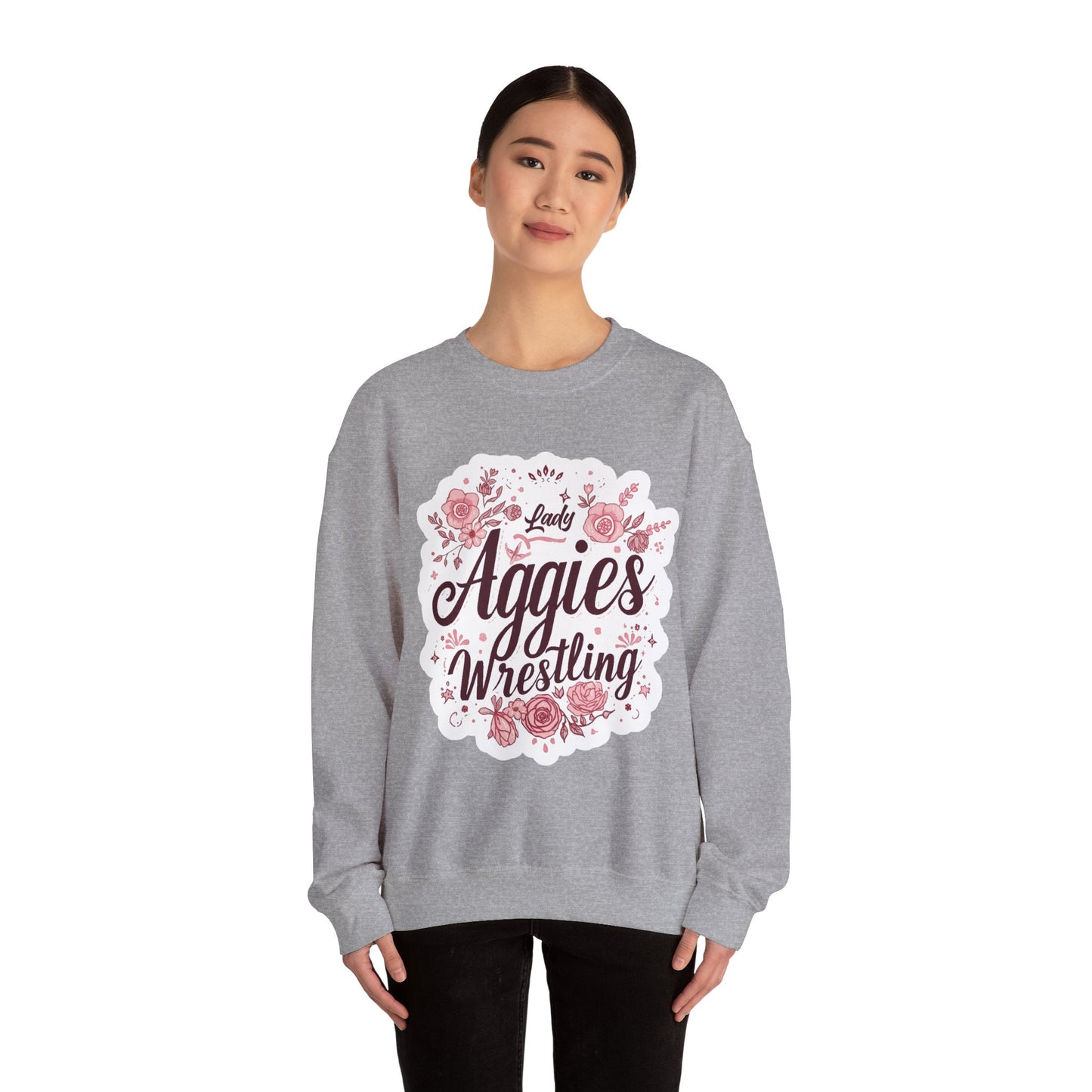 Adult Crewneck Sweatshirt \ Hamilton Aggies Wrestling \ HAWG1