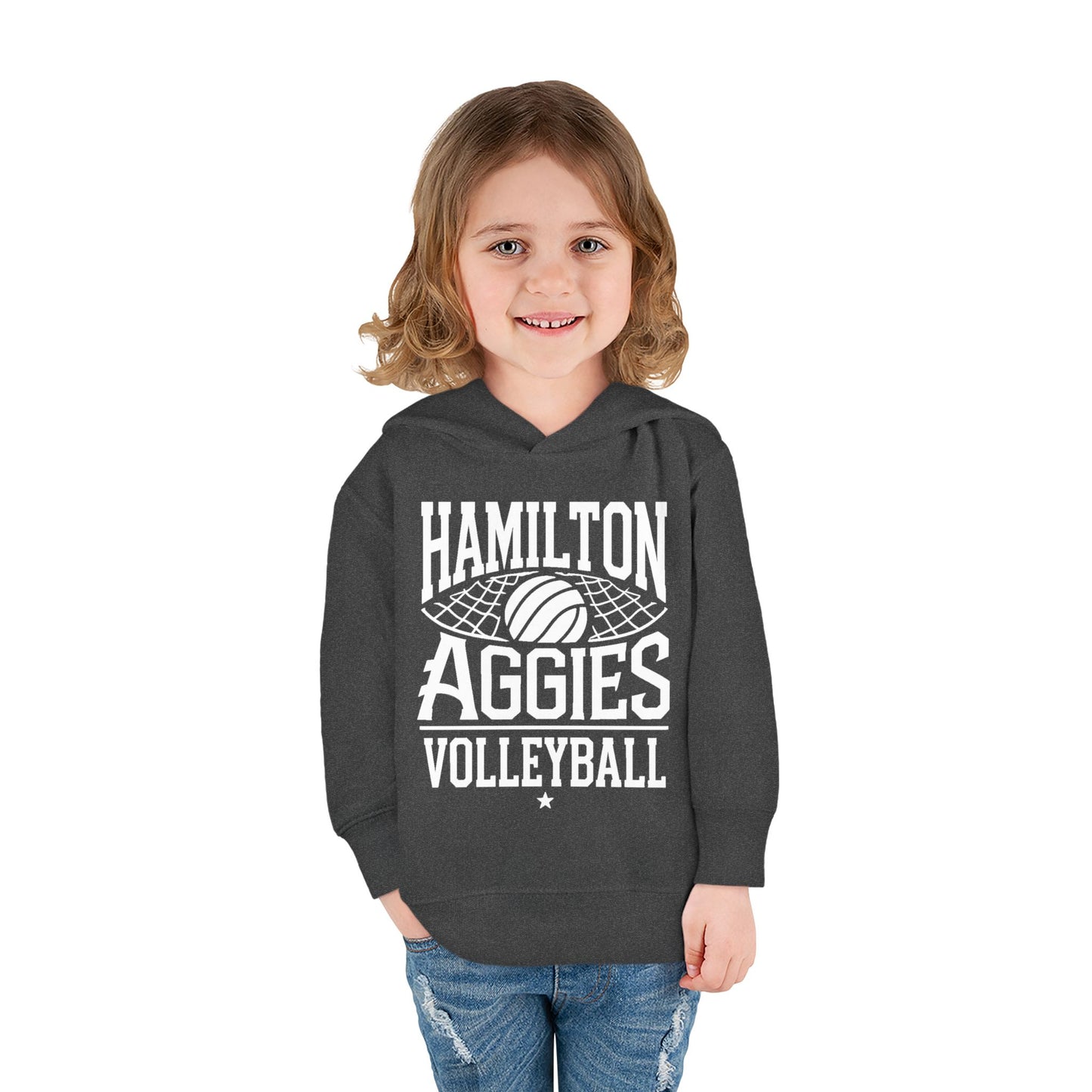 Toddler Hoodie Sweatshirt \ Hamilton Aggies Volleyball \ HAV2