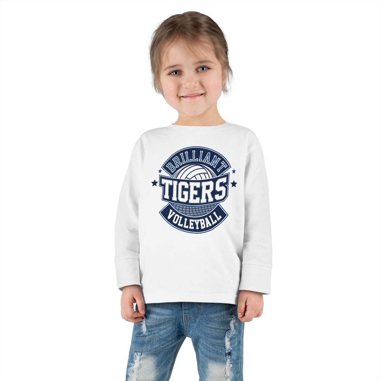 Toddler Long Sleeve Tee \ Brilliant Tigers Volleyball \ BTV1