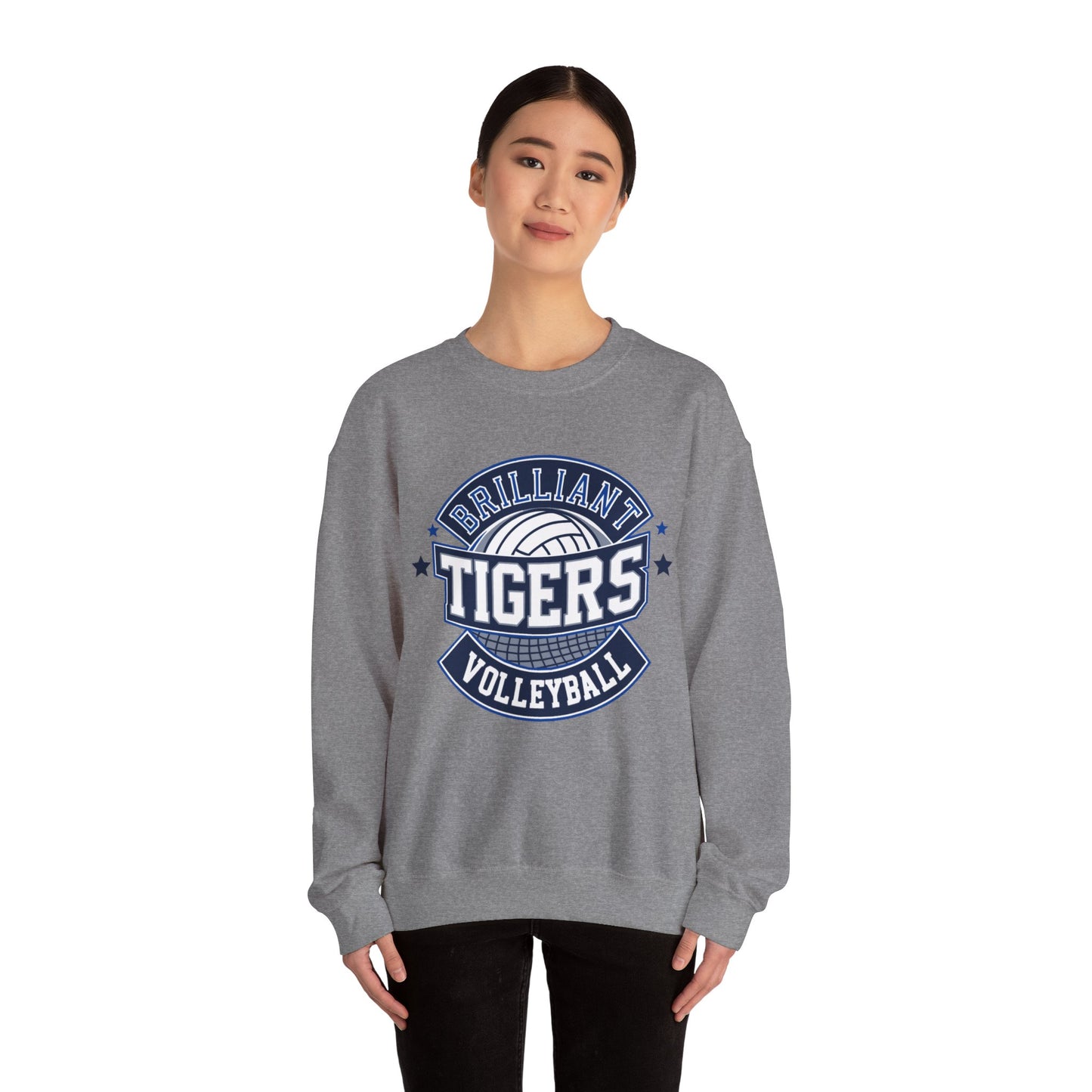 Adult Crewneck Sweatshirt \ Brilliant Tigers Volleyball \ BTV1