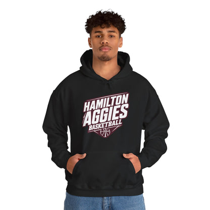 Adult Hoodie Sweatshirt \ Hamilton Aggies Basketball \ HABB2