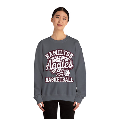 Adult Crewneck Sweatshirt \ Hamilton Aggies Basketball \ HABKG1