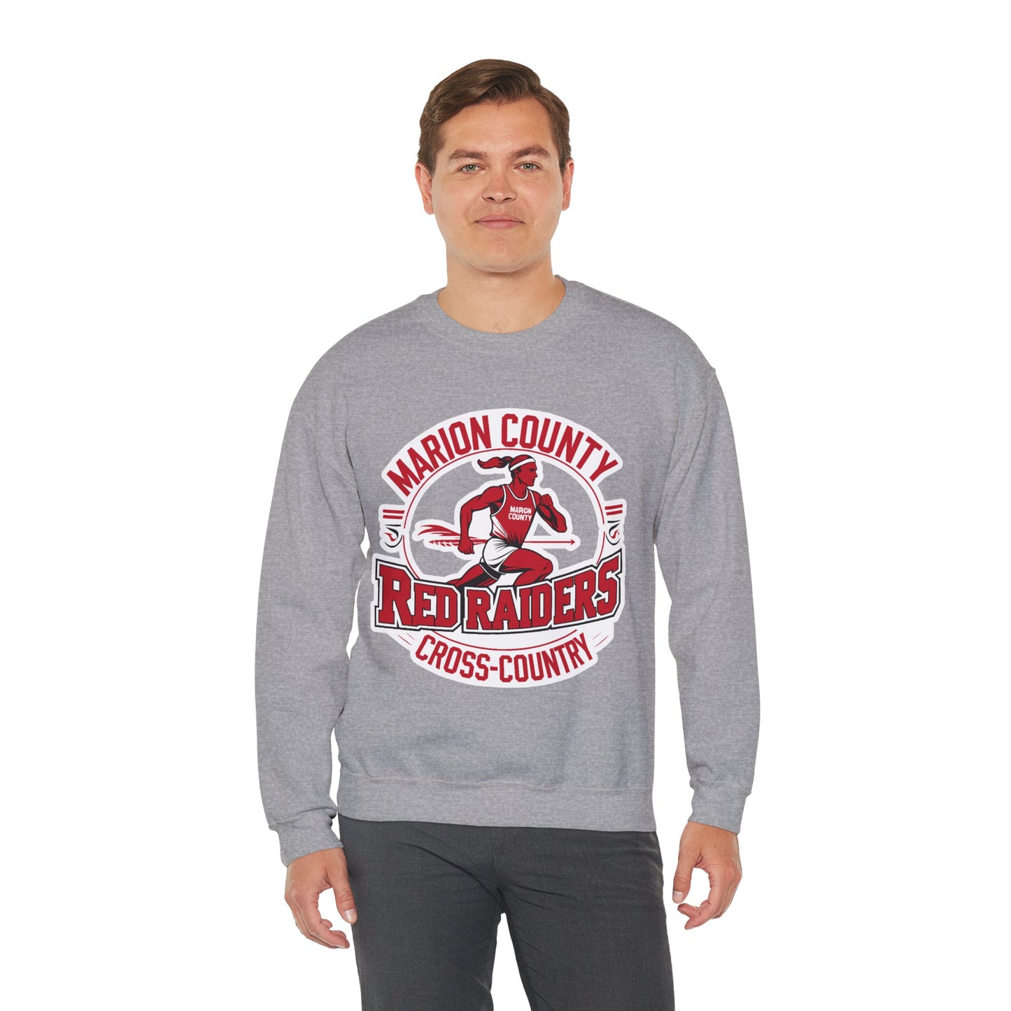 Adult Crewneck Sweatshirt \ Marion County Red Raiders Cross-Country \ MCCC2