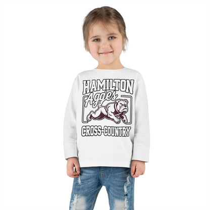 Toddler Long Sleeve Tee \ Hamilton Aggies Cross-Country \ HCC2